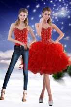 Detachable 2015 Sweetheart Red Prom Skirts with Beading and Ruffles XFNAO5793TZB1FOR