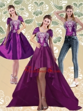 Detachable High Low Embroidery Prom Skirts for 2015 QDZY258TZB1FOR 