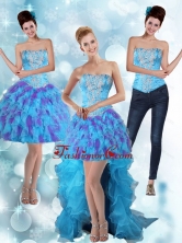Detachable Strapless High Low Ruffles 2015 Prom Skirts in Multi Color PDZY471TZB1FOR