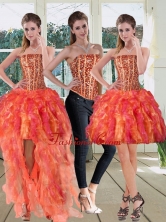 Detachable Strapless Multi Color 2015 Prom Skirts with Beading and Ruffles QDZY251TZB1FOR