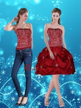 Detachable Wine Red Pretty Strapless 2015 Prom Skirts with Embroidery MLD090710TZB1FOR