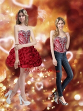 2015 Detachable Short Wine Red Prom Dresses with Embroidery SJQDDT31004FOR