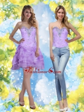 Detachable 2015 Short Sweetheart Prom Dresses with Beading and Ruffles SJQDDT9004FOR