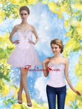 Detachable 2015 Sweetheart White Prom Dresses with Beading and Ruffles SJQDDT6004FOR 