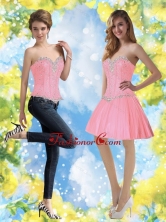 Detachable Baby Pink Prom Dresses with Beading for 2015 SJQDDT35004FOR