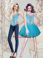 Detachable Beading and Ruffles Aqua Blue Prom Dresses SJQDDT27004FOR 