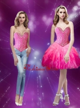 Detachable Beading and Ruffles Sweetheart 2015 Prom Dresses in Multi Color SJQDDT15004FOR