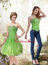 Detachable Lime Green Prom Dresses with Beading and Ruffles for 2015 SJQDDT36004FOR