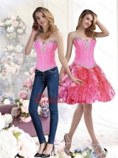 Detachable Multi Color Prom Dresses with Beading and Ruffles for 2015 SJQDDT37004FOR