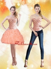 Detachable Sweetheart Short Peach 2015 Prom Dresses with Beading and Pick Ups SJQDDT22004FOR