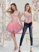Detachable Watermelon Prom Dresses with Beading and Ruffles for 2015 SJQDDT29004FOR