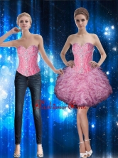 Discount Ball Gown Sweetheart Beaded Prom Dress with Ruffles SJQDDT76004FOR