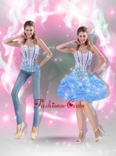 Dynamic Mini Length Beaded Baby Blue 2015 Prom Dresses for Cocktail SJQDDT40004-2FOR