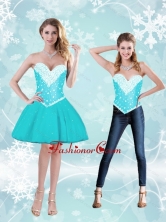 Feminine Aqua Blue Sweetheart Prom Dresses with Beading SJQDDT88004FOR