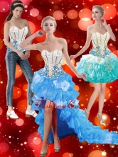Gorgeous High Low Sweetheart Prom Dresses with Beading in Multi Color SJQDDT39004FOR