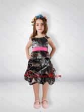 Fashionable Knee Length Camo Flower Girl Dresses with Sashes CMLD004FOR