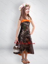 Perfect 2015 High Low One Shoulder Camo Flower Girl Dresses CMLD010FOR