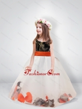 Pretty Ball Gown Scoop Belt Camo Flower Girl Dresses CMLD003FOR