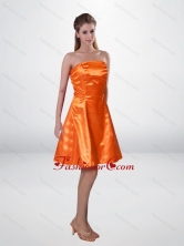 Elegant Short Strapless Orange Camo Prom Dresses with Sashes CMPD033FOR