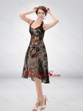 Exclusive Halter Top Tea Length Camo Prom Dresses in Multi Color CMPD031FOR