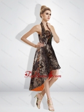 Fashionable High Low Halter Top Camo Prom Dresses in Multi Color CMPD039FOR