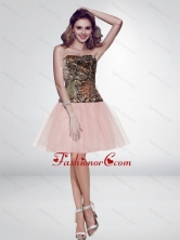 Unique Multi Color Short Strapless Pink Camo Prom Dresses CMPD028FOR