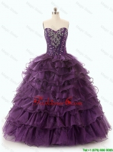 2016 Beautiful Dark Purple Quinceanera Dresses with Ruffled Layers SWQD049-1FOR
