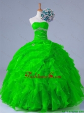 2016 Fall Elegant Strapless Quinceanera Dresses with Beading and Ruffles SWQD011-7FOR