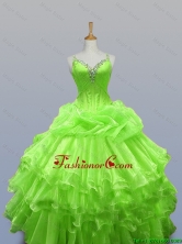2016 Fall Elegant Straps Quinceanera Dresses with Ruffled Layers SWQD003-5FOR