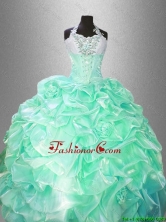 Classical Halter Top Sweet 16 Gowns with Hand Made Flowers SWQD037-2FOR