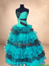 Fashionable 2016 Organza Sweet 16 Gowns with Ruffled Layers SWQD054-4FOR