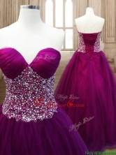 Fashionable A Line Burgundy Sweet 16 Dress with Beading for Spring SWQD139FOR
