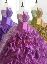 Fashionable Strapless Pick Ups Quinceanera Dresses with Sequins and RufflesSWQD073FOR
