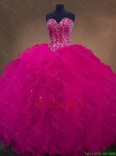 Luxurious Sweetheart Beaded Quinceanera Dresses in Hot Pink SWQD050-5FOR