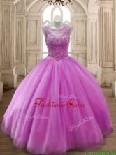 New Arrivals See Through Scoop Beading Quinceanera Dress in Lilac SWQD169-5FOR