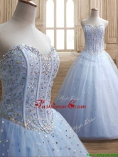 New Style Beaded Bodice Tulle Quinceanera Dress in Light Blue SWQD146FOR