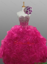 New Style Beading and Rolling Flowers Sweetheart Quinceanera Dresses for 2015 Winter SWQD008FOR