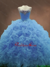 Popular Sweetheart Ruffles and Beaded Quinceanera Gowns in BlueSWQD053-3FOR