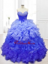 New Sweetheart Blue Quinceanera Gowns with Beading and RufflesSWQD062-3FOR