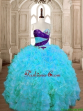 Unique Baby Blue Quinceanera Dress with Beading and Ruffles SWQD175-5FOR