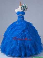 2015 Fall Pretty Strapless Quinceanera Dresses with Beading and Ruffles SWQD011-1FOR
