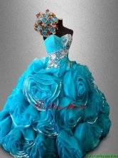 2016 Artistic Sweetheart Quinceanera Dresses with Beading and Rolling FlowersSWQD040FOR