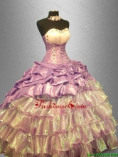 2016 Spring Sweetheart Quinceanera Dresses with Beading and Ruffled Layers SWQD043FOR
