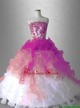 Appliques Ball Gown Classical Sweet 16 Gowns with Ruffles SWQD032-2FOR
