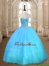 Beautiful Baby Blue Sweet 16 Dress with Beading for Spring SWQD167-1FOR
