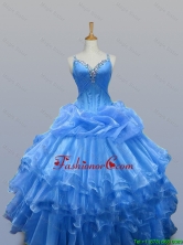 Beautiful Beaded Quinceanera Dresses with Ruffled Layers for 2015 Fall SWQD003-10FOR