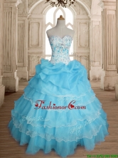 Classical Really Puffy Baby Blue Quinceanera Dress with Ruffled Layers and Beading SWQD147-3FOR