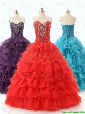 Custom Made 2016 Ball Gown Sweet 16 Dresses with Ruffled Layers SWQD049-2FOR