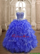 Latest Beaded and Ruffled Organza Quinceanera Dress with Really Puffy SWQD156-3FOR