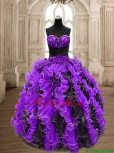 Latest Big Puffy Beading and Ruffles Quinceanera Dress in Organza SWQD159-3FOR